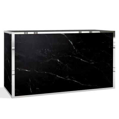 Image of Milo Bar, Silver Frame, Marble Nero